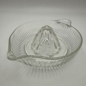 Vintage Juicer Reamer Glass Kitchen Ribbed Lemon Lime Orange